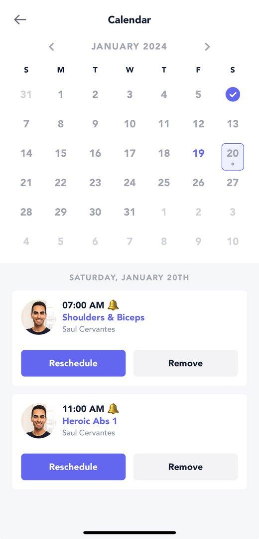 Reminders in the app