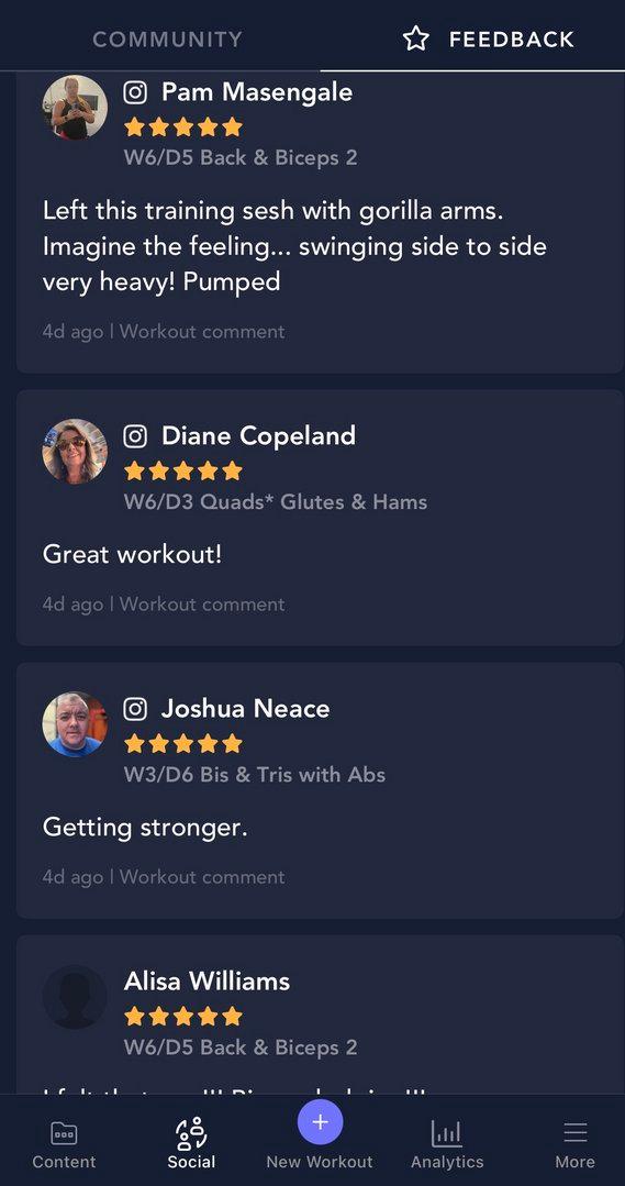 Community in the app