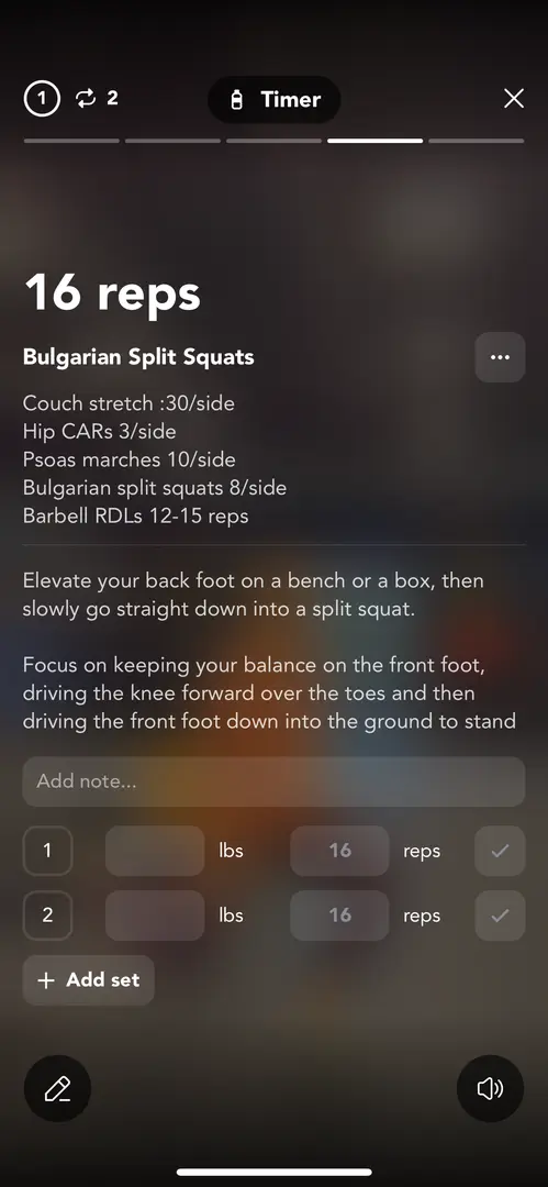 Notes & Logging in the app