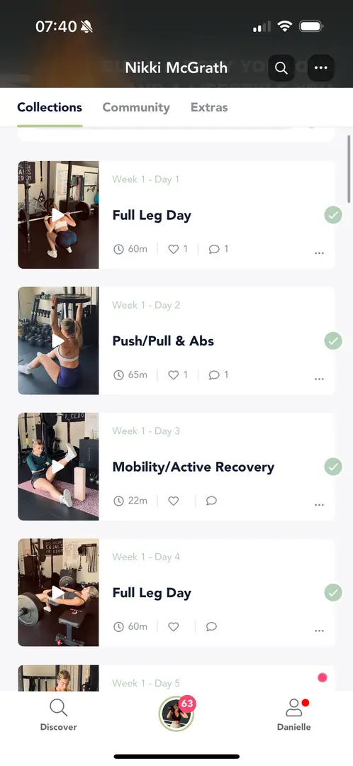 Favorites in the app