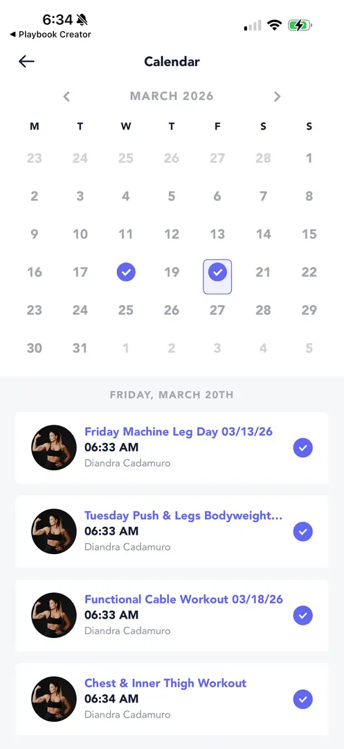 Reminders in the app