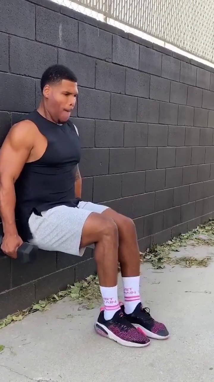 Lower body + biceps: Dumbbells