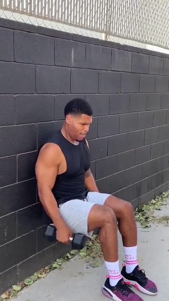 Lower body + biceps: Dumbbells