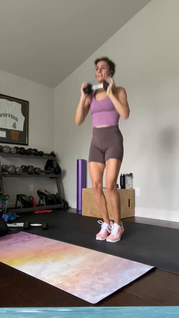 Core + cardio (light weights)