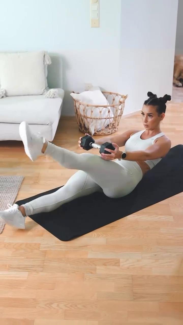 Dumbbell Ab Circuit 12 minutes🔥