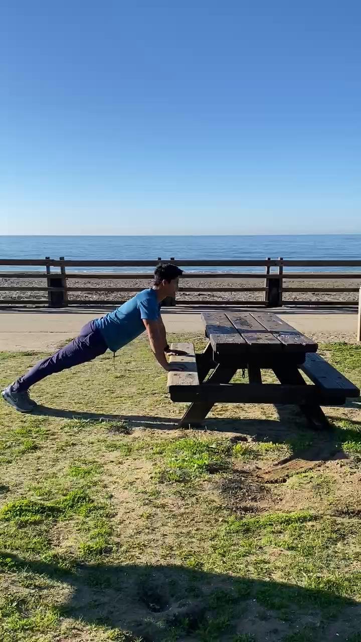 Beginner picnic table workout!