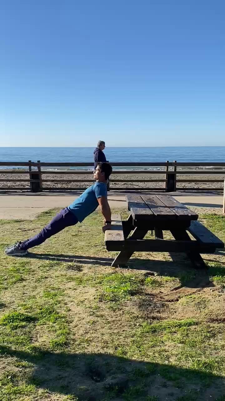 Beginner picnic table workout!