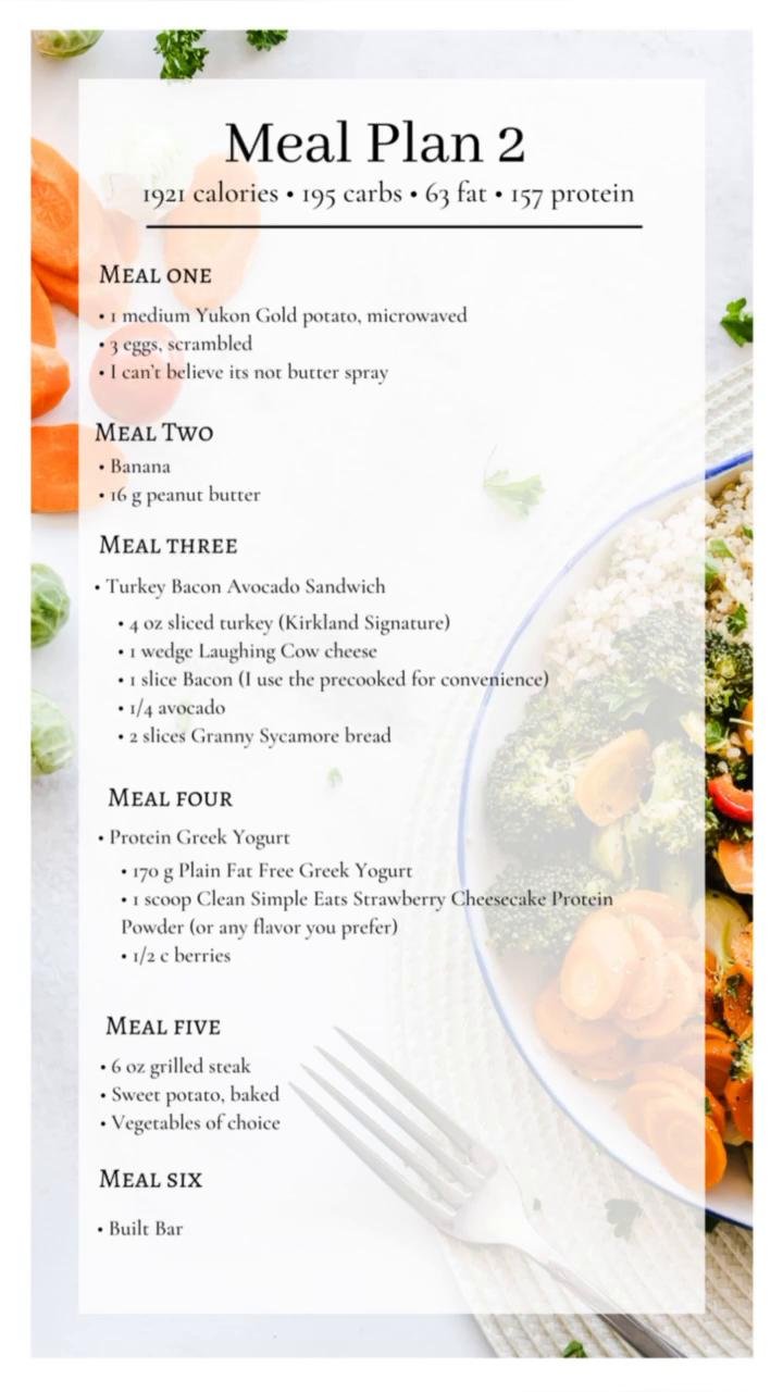 Meal Plan 2
1921 calories