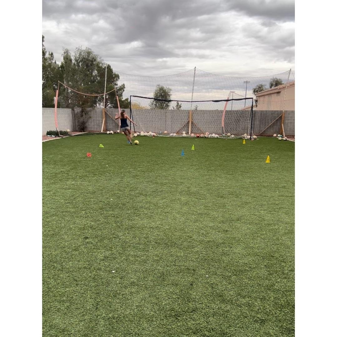 Knock down the cones dribbling