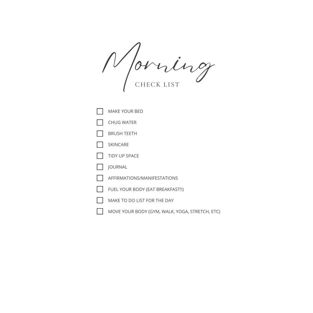 Morning routine checklist