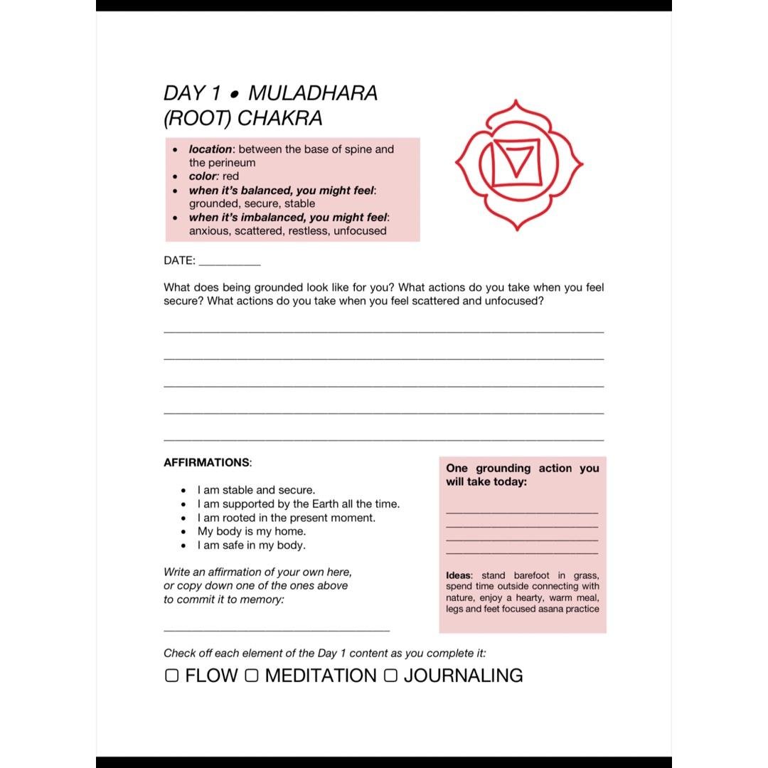 DAY 1: ROOT CHAKRA JOURNALING