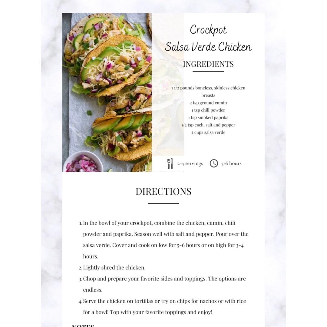 Crockpot Salsa Verde Chicken