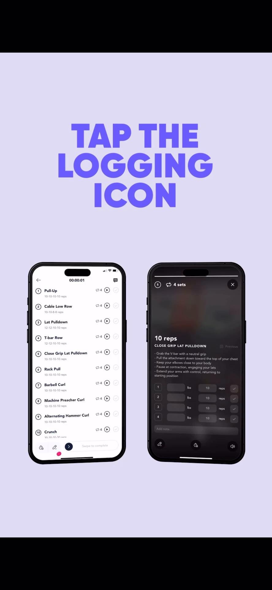 Log your workouts