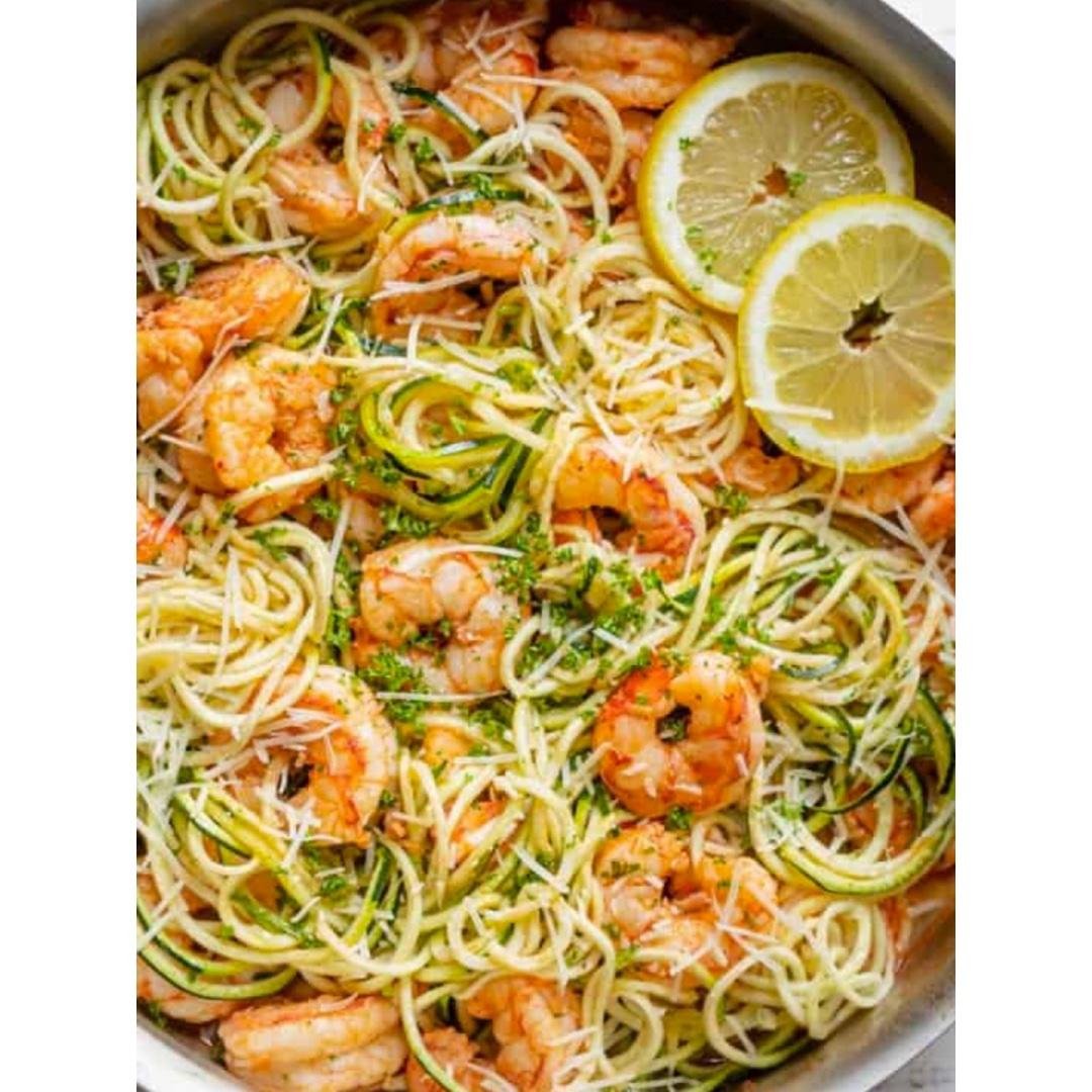 Shrimp scampi zoodles