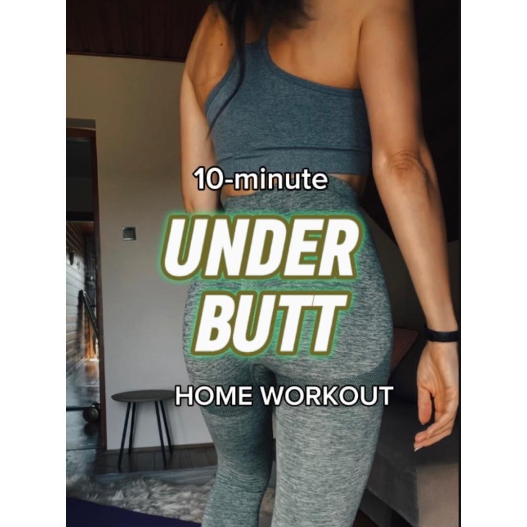 10-min Under Butt Exercises. Lower Glutes Workout Home.