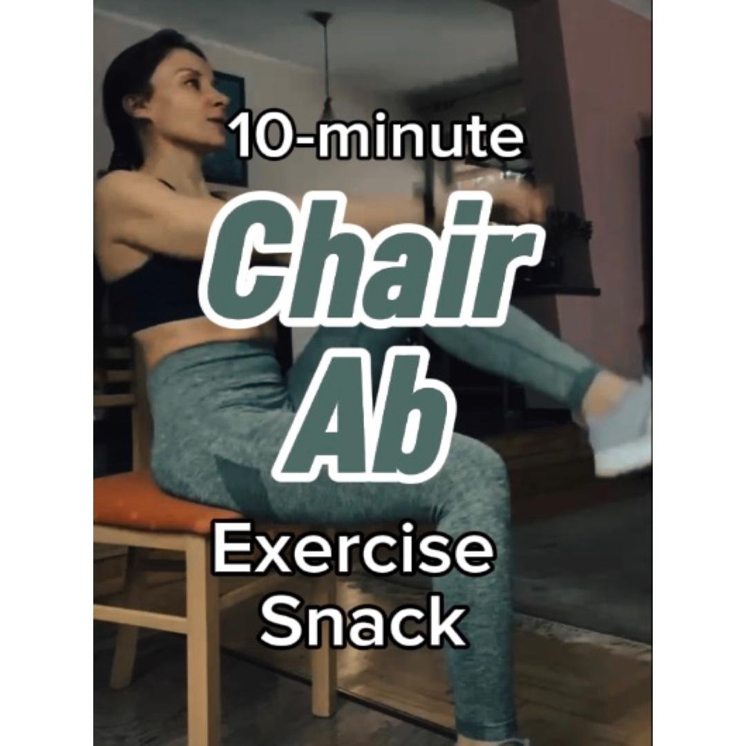 10-min Chair Ab Workout. Exercise Snacking at Home for Women