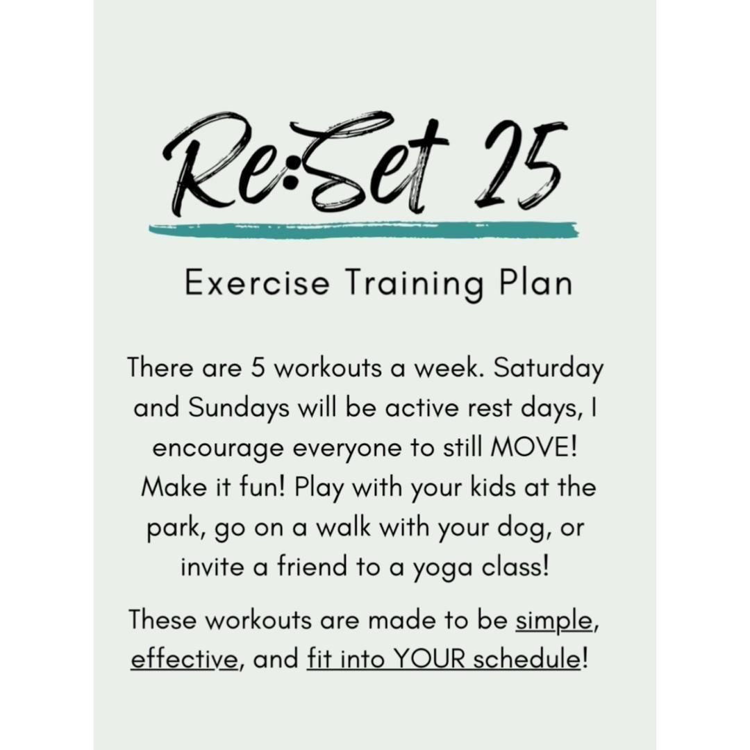  RE:SET25 Training Plan