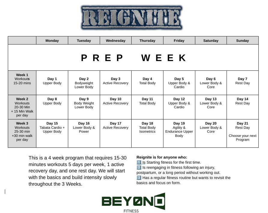 Reignite Calendar 