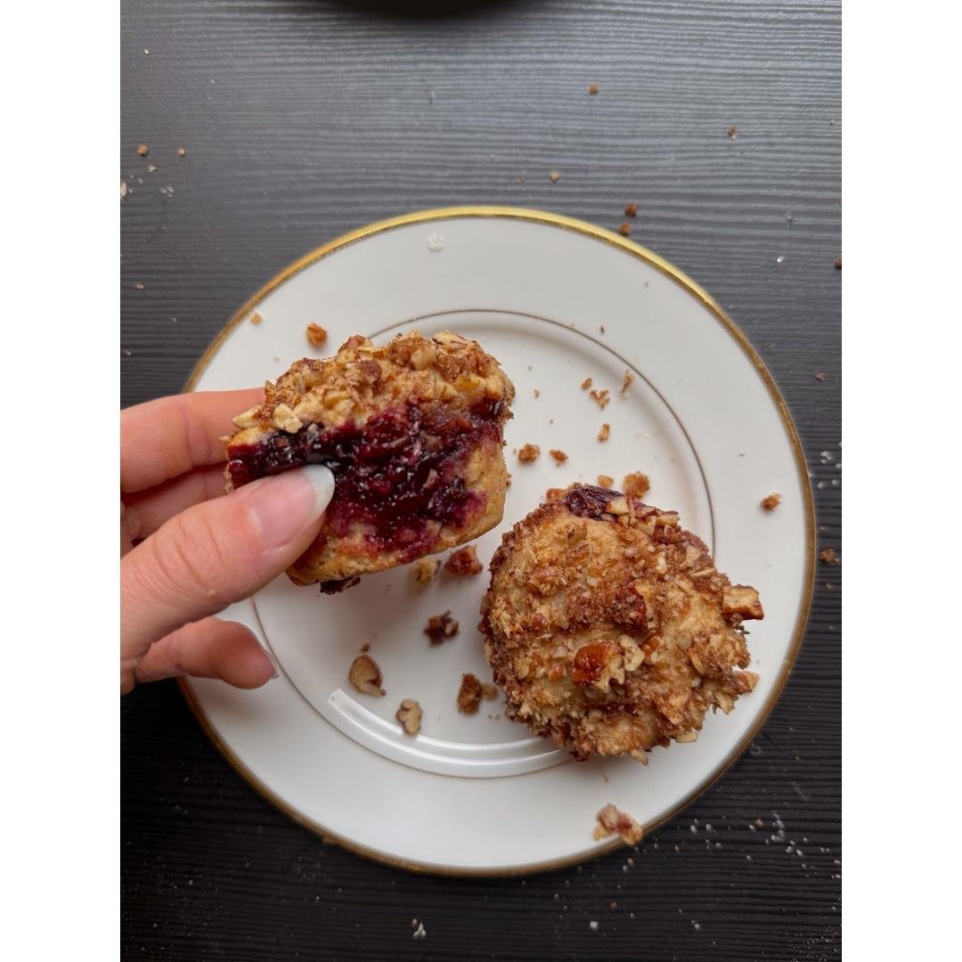 Cherry Streusel Protein Muffins