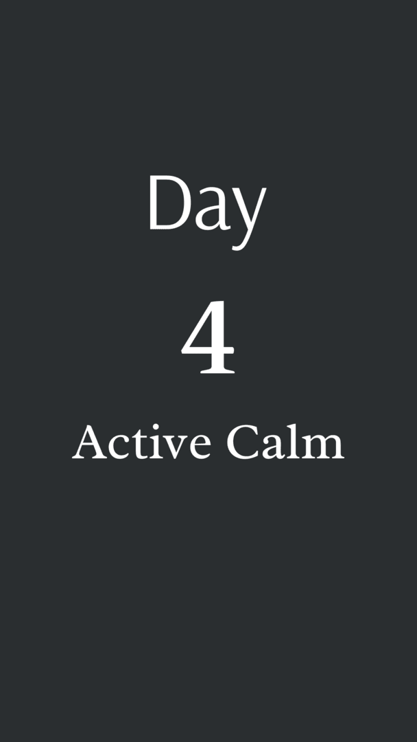 Day 4: Active Calm