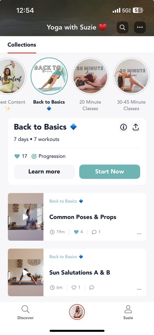 Video Workouts in the app