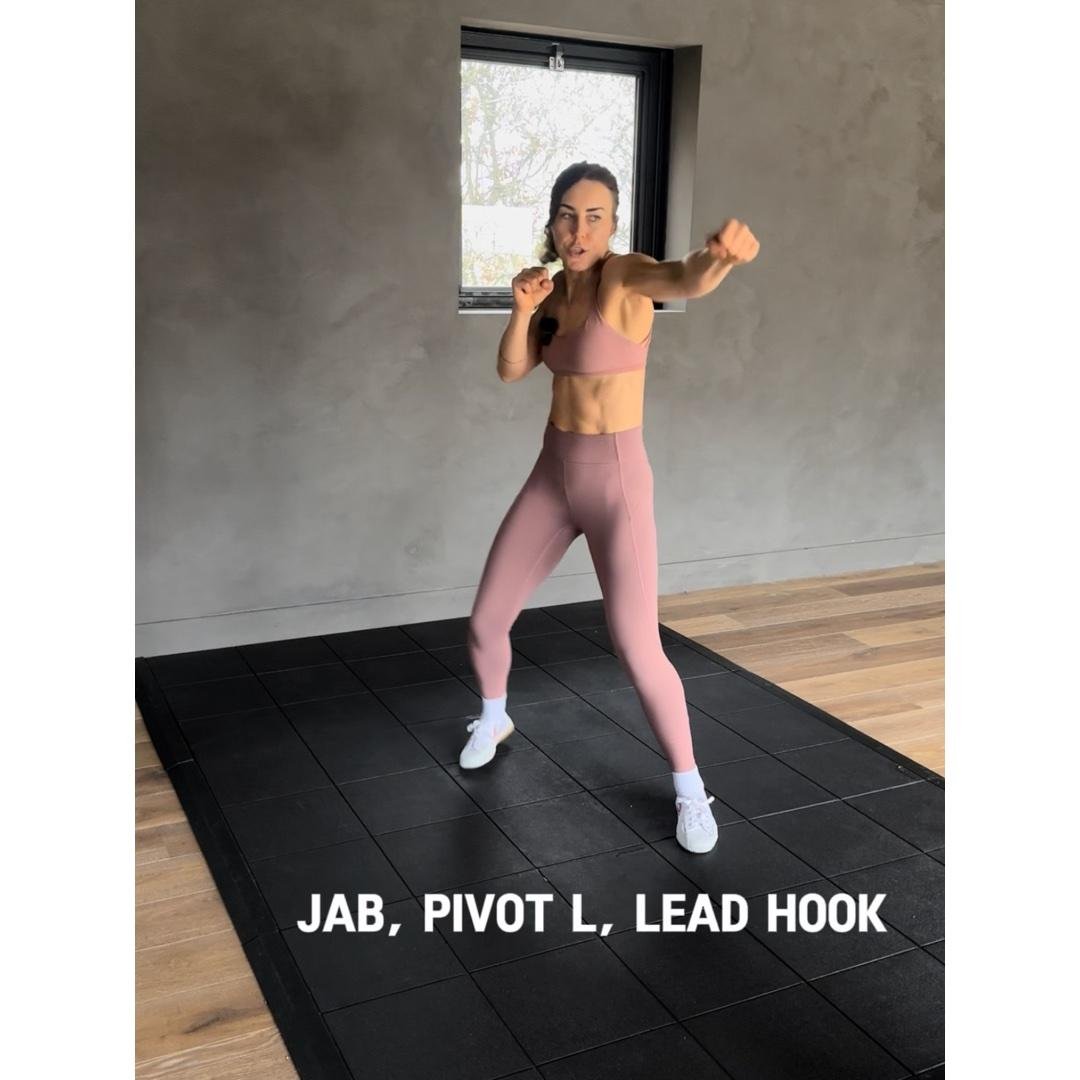 Jab, Pivot L, Lead Hook