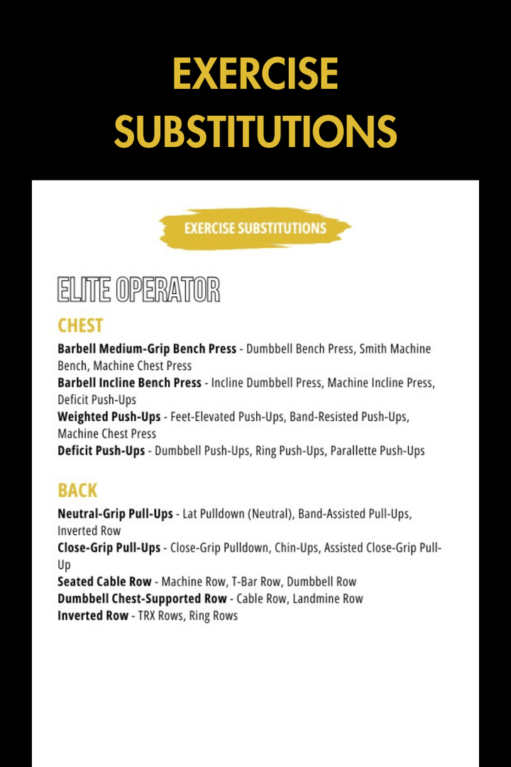 EXERCISE SUBSTITUTIONS