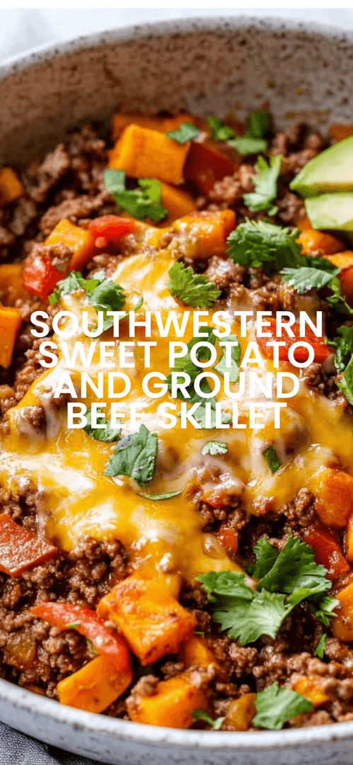 SOUTHWESTERN SWEET POTATO AND GROUND BEEF SKILLET