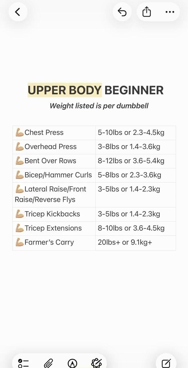 Upper Body Beginner Dumbbell Guide