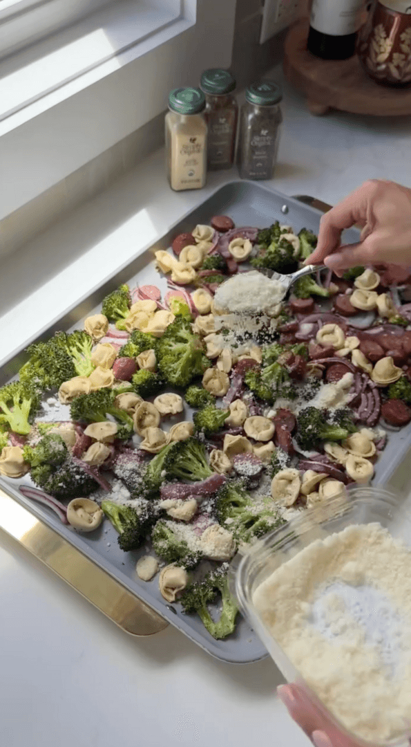 Sheet Pan Sausage & Tortellini