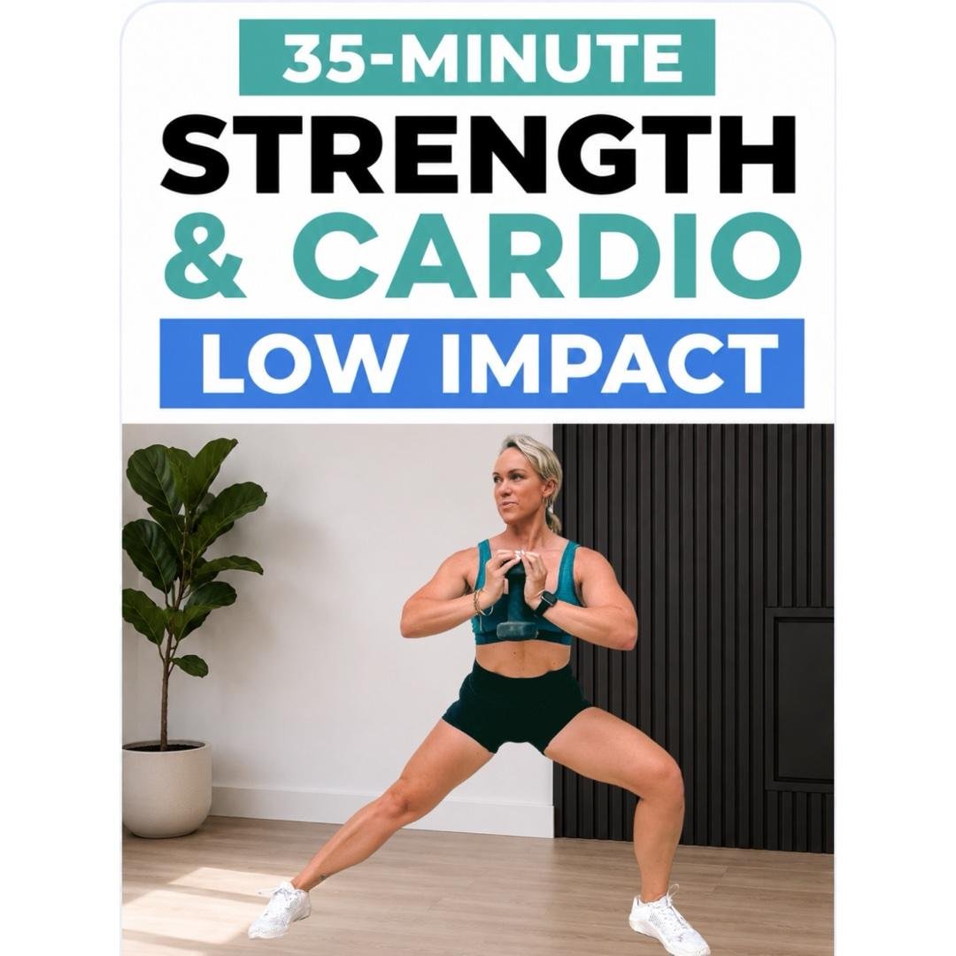 35 Min Low Impact Strength & Cardio | Music Free | Timers