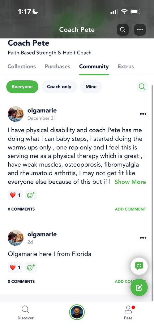 Community in the app