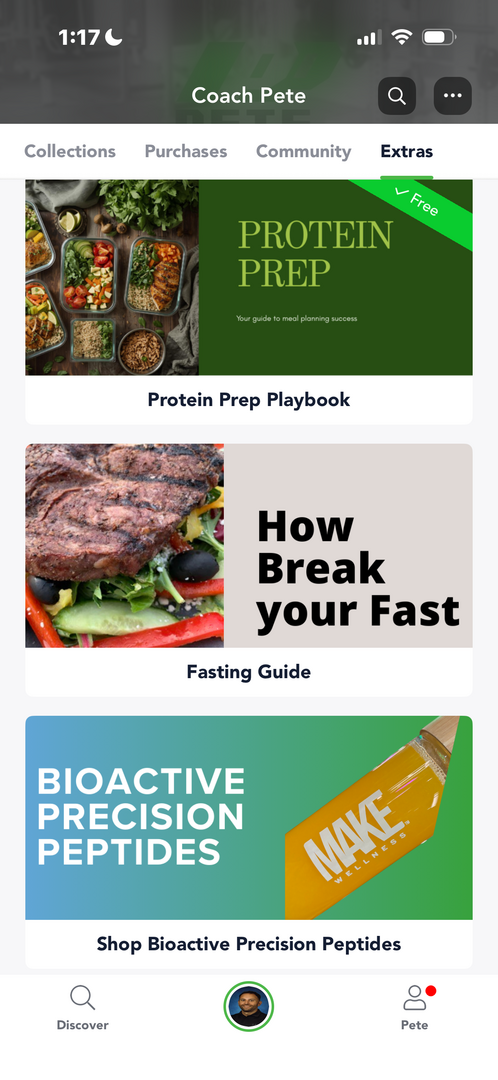 Nutrition in the app